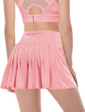 Pleated Tennis Skirts for Women Athletic Golf Skorts Activewear Running Sport Workout Skirts with Pockets Shorts (Light Pink#1, Large)